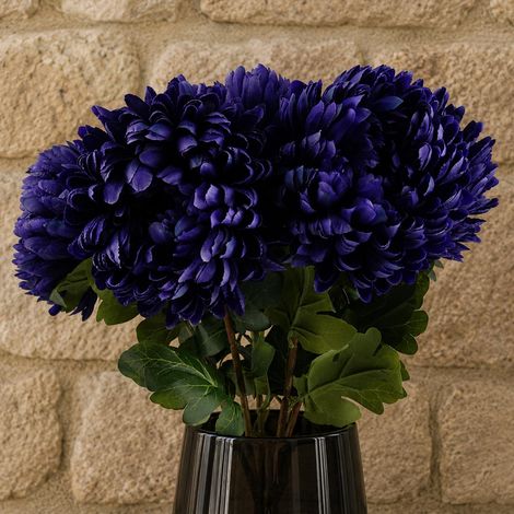 Pack of 6 x 75cm Extra Large Reflex Chrysanthemum - Purple - Premium Quality (1/5)