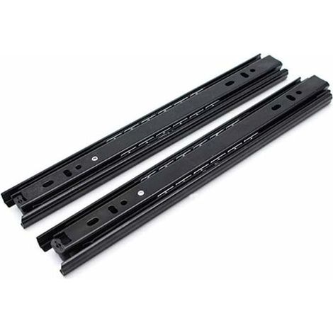 1 Paire de Glissières à Roulement à Billes pour Tiroirs, Acier, 350mm, 3Plis, Extension complète, Capacité de Charge de 45 kg (1/5)