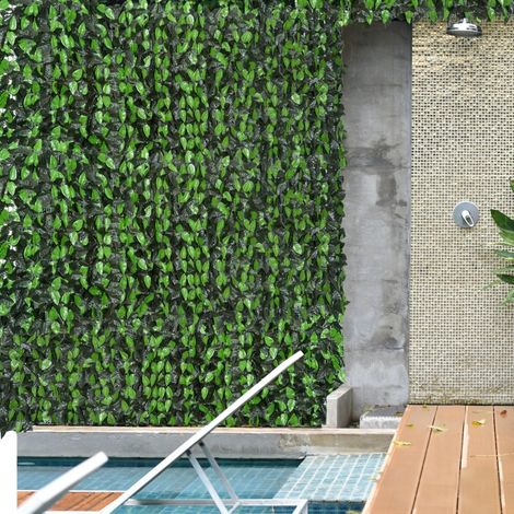 Haie factice grimpante réaliste pour décoration extérieure, vert foncé, 300 x 100 cm