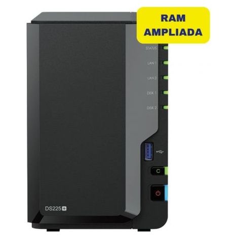 NAS Synology DiskStation DS225+ 2 Bahías 6GB DDR4 2.5GbE Torre Hot Swap