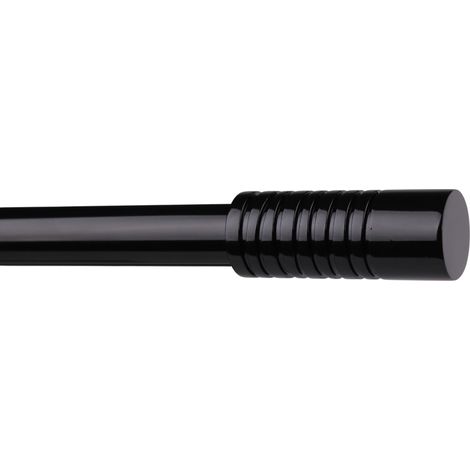 Kit rail à rideau Ø20 mm Noir 250 cm - Embout Vrillé - Fixation Murale (1/3)