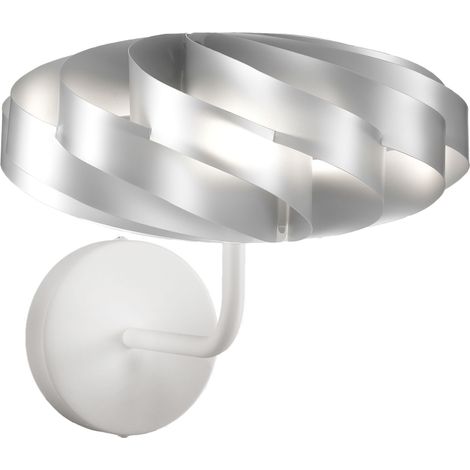 Applique Moderna Flat Polilux ® Argento E Metallo 1 Luce E14 (1/2)