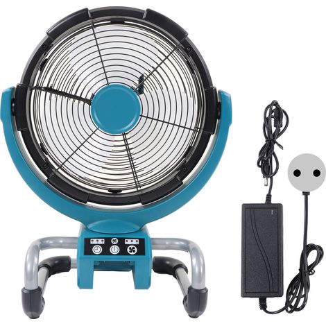 Ventilateur sans fil rechargeable lithium portable 100-240V prise UE pour chantier et camping (1/5)