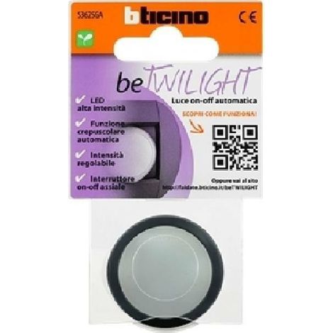 Adattatore Spina Standard Tedesca e Luce emergenza Nero Bticino S3625GA (1/2)