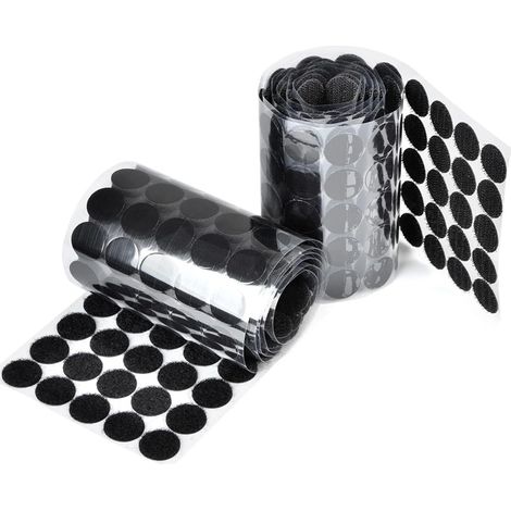 Sollbry 1000 puntos adhesivos redondos, puntos autoadhesivos con diámetro de 20 mm, 500 pares de cinta adhesiva de velcro, para papel, metal, plástico, vidrio y cuero. (1/5)