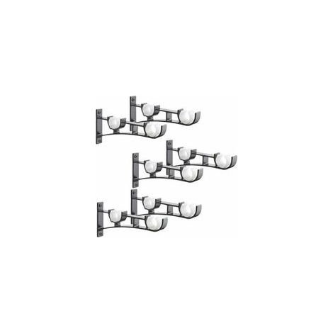 6Pièces Tringle à Rideau en métal Robuste, Support de Tringle à Rideaux,Double Tringle à Rideau Pole Holder, Support Rideau,Support de Tringle à Rideau en Aluminium,Support de Tringle à Rideau Noir (1/4)