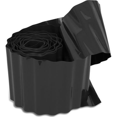 Bordure à Gazon Classique, Bordure de pelouse, Bordure de Parterre, Bordure de Tonte, Vert, 9 m x 20 cm,noir (1/4)