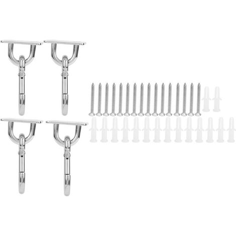 Staffa a parete in acciaio inox per amaca, piastra di montaggio e gancio per appendere al soffitto. (1/4)