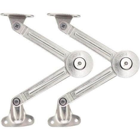 – Set of 2 adjustable damping compasses – For lift-up cupboard doors – Anti-rust zinc alloy – Opening angle 75°/90°/110° (1/5)
