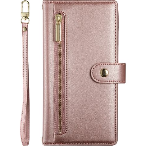 Klapphülle für Oppo Reno 13F 5G, mit Reißverschlussfach, Pink (1/5)