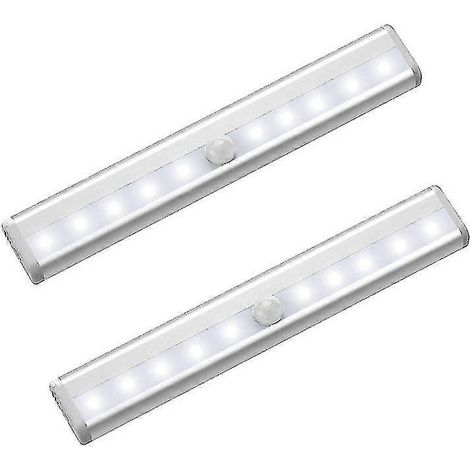 Lot de 2 bandes lumineuses magnétiques à détecteur de mouvement (10 LED) pour sous-meuble (1/3)