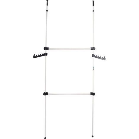 Sistema de armario telescópico Barra para colgar ropa Sistema de armario telescópico Altura ajustable 281-329 cm Ancho ajustable 80-139 cm (1/4)