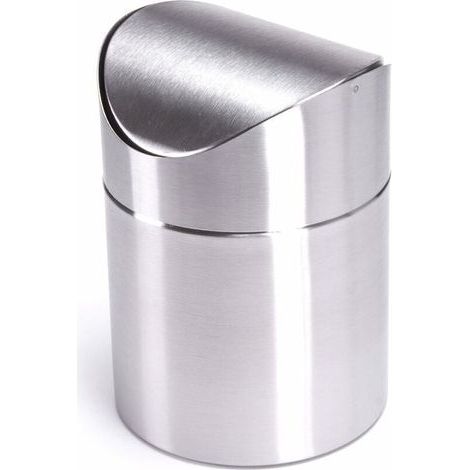 Poubelle De Table En Acier Inoxydable Avec Couvercle Pivotant Pour Cuisine Et Salle De Bain (1/4)
