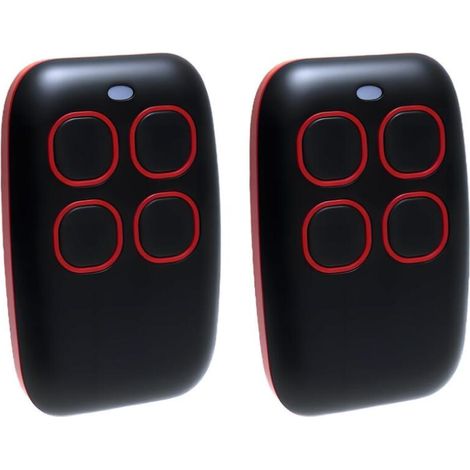 Télécommande universelle pour porte de garage 433 MHz, 4 en 1, code tournant et code fixe, compatible avec 90+ marques, ouvreporte de garage universel 433 MHz, rouge (2 pièces) (1/5)