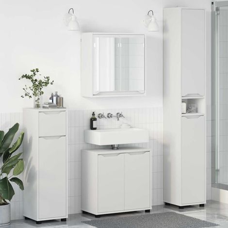 vidaXL  Bathroom Furniture Set  with Drawer 4 pcs White Engineered Wood