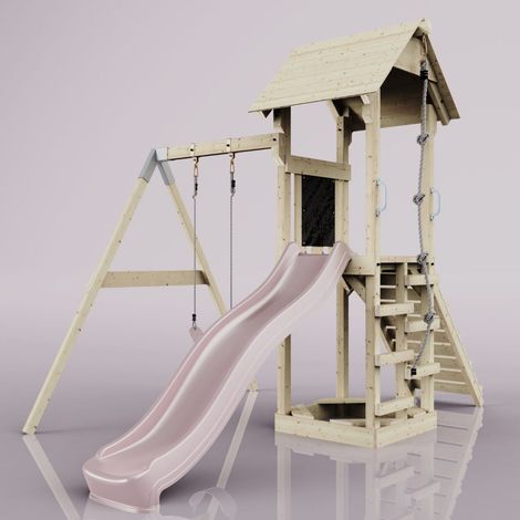 Aire de jeu PolarPlay Göteborg Rosa 357 x 242 cm Balançoire pour enfants