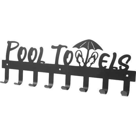 Patère murale en fer noir pour serviettes et vêtements, design simple élégant, gain de place grande (1/5)