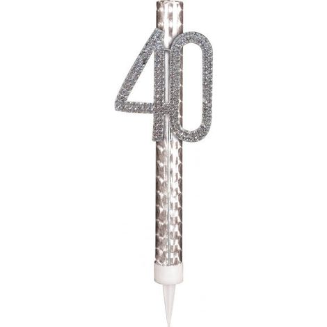 Fuente, 40 cumpleaños, plata, 15 cm