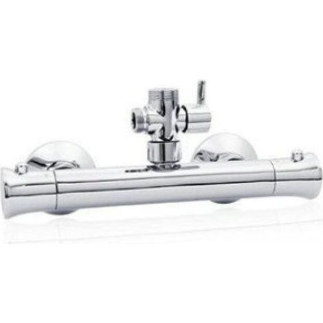 Mitigeur Thermostatique pour Baignoire - Robinet de Douche avec Sécurité 38°C, Mélangeur d'Eau Chaude et Froide (1/5)