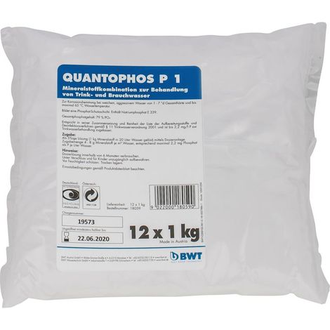 BWT Dosierwirkstoff Quantophos P1 Pulver 1kg, für Medotronic P und Medomat FP, Härtebereich 1, 18059E