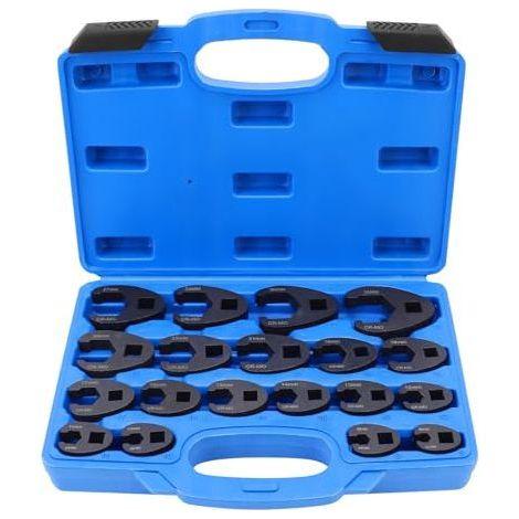 [JAMAIS UTILISÉ] Jeu de 19 clés à fourche 3/8" et 1/2", clés à douille métriques en acier au carbone de 8 à 32 mm, outils à cliquet à extrémité ouverte pour fixations (1/5)