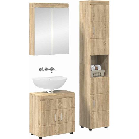 Maison Exclusive - Set di mobili per il bagno TULUM 3 pz Rovere Sonoma (1/5)