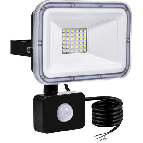 EASYCOMFORT Projecteur LED extérieur IP67 étanche - Lumière de sécurité avec détecteur de mouvement PIR 6000-6500K Spots Applique Murale pour Cour, Jardin, Patio, Pelouse, Cour (1/5)