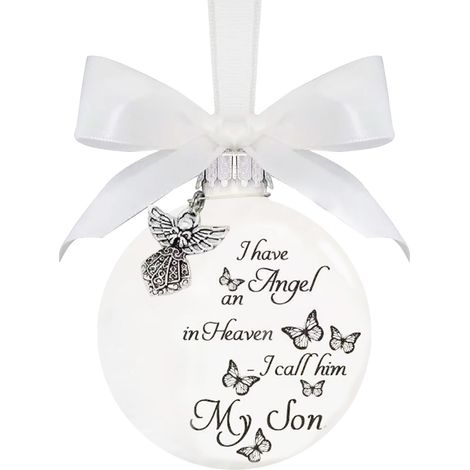 Pendentif Commémoratif Noël - Boule Rond En Plastique Avec Motif Papillon - Pour Arbre De Noël Fenêtre Porte - 1 Pièce (1/4)