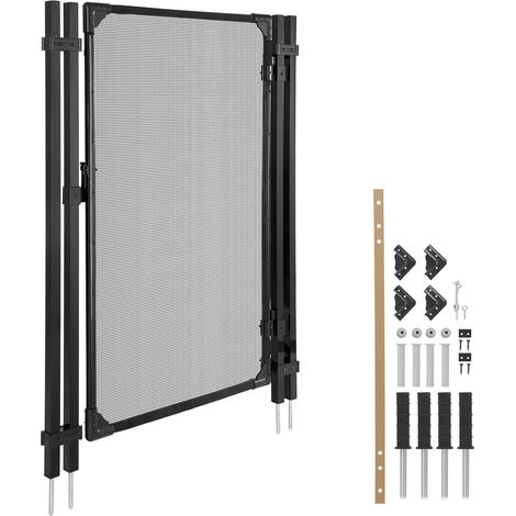 Mophorn Cancello per Recinzione da Piscina 1,2 x 0,75 m, Porta di Sicurezza per Piscina, Giardino e Cortile, Cancelletto di Protezione con Tessuto in PVC e Struttura in Tubo Quadrato, Colore Nero (1/5)