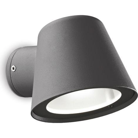 Ideal Lux Gas - Applique murale d'extérieur à 1 ampoule anthracite IP43, GU10 (1/2)