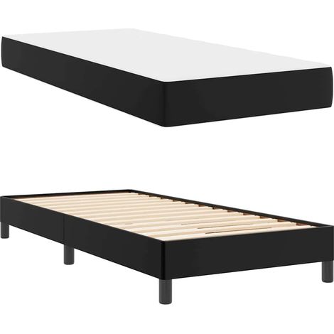 Lit simple，Lit adulte，Lit Autre Noir 90 x 200 cm Faux cuir (1/4)
