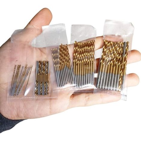 50pcs Mini Forets Hélicoïdaux en Acier Rapide avec Revêtement en Titane HSS Forets Hélicoïdaux 1.0/1.5/2.0/2.5/3.0mm Micro Drill Forets Bits Métrique pour Bois Plastique et Aluminium (1/5)