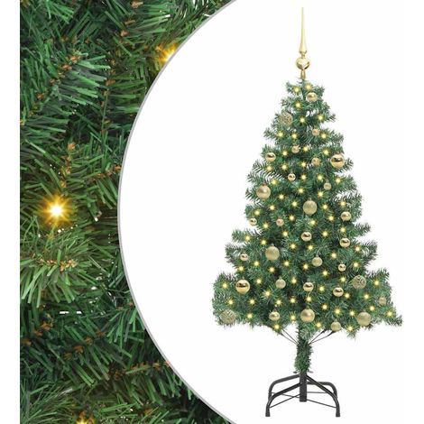 Sapin de Noël  Arbre de Noël avec 150 LED avec support Vert 150 cm PVC (1/5)
