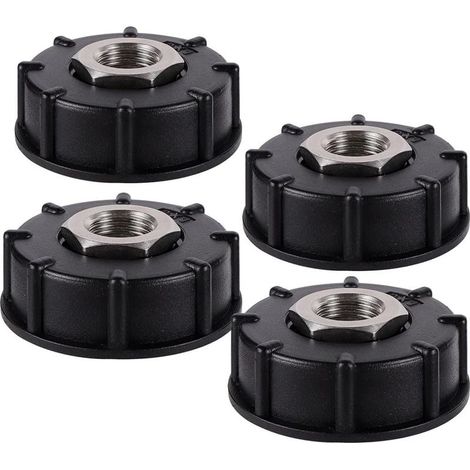 IBC-Adapter S60X6, IBC-Tankzubehör, 1"-Außengewinde mit 1/2"-Außengewinde, Edelstahl-Schlauchanschluss, Ventil, 4 Stück (1/5)