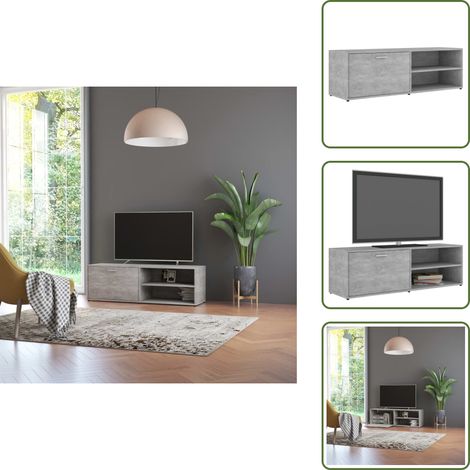 Mobile in Legno - vidaXL Mobile Porta TV Grigio Cemento 120x34x37cm in Legno Multistrato - Archiviazione TV