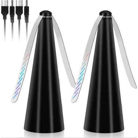 2-teiliges Fliegenabwehr-Ventilator-Set, Flügel-Abwehrmittel für Innen- und Außenbereich, hält Fliegen vom Tisch fern, Abwehr-Ventil