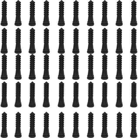 50 piezas de accesorios desplumadores de pollo para procesadores de alimentos avícolas y de aves de corral, varilla de goma de repuesto para extracción de plumas (negro)