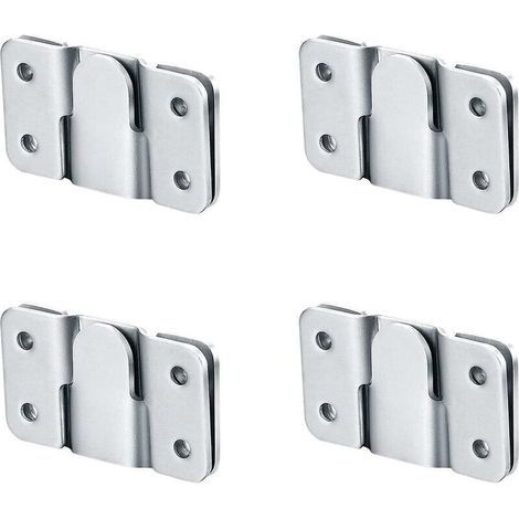 4 pièces Supports de Montage Encastrés, Supports de Fixation Murale pour Tête de Lit Fixation Murale Verrouillage Z Clip Crochet Matériel pour Meubles Connexion (1/4)