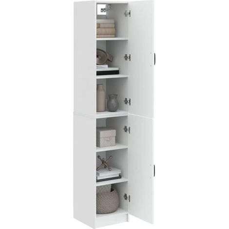 Ensemble de Meubles 2 Pièces en Bois d'Ingénierie Blanc Brillant (1/5)