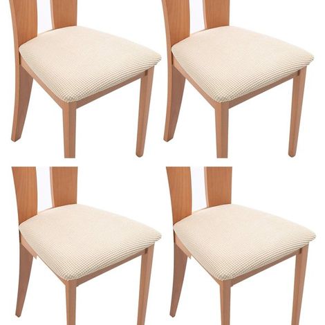Set di 4 coprisedie per sedie da sala da pranzo, protezioni per sedie, coprisedie per sedie da sala da pranzo, coprisedia rimovibile in truciolato (1/5)