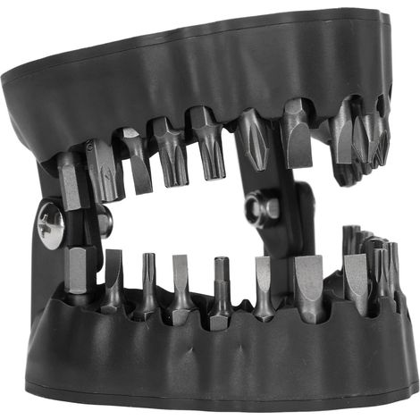 Magnetischer Bohrerhalter für Zahnprothesen, Edelstahl, mit 28 Bohrern, Heimwerkerzubehör, Schwarz (1/5)