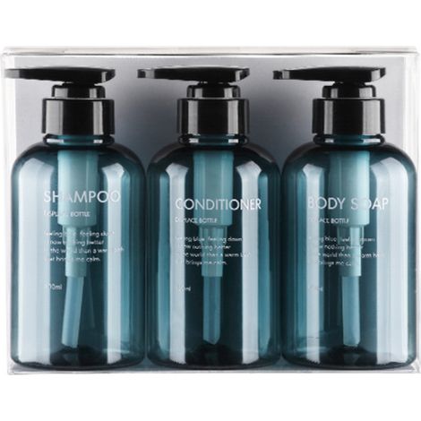 3er-Set Flüssigseifenspender 300 ml/500 ml – Nachfüllbare Shampooflaschen für Duschgel und Spülung (1/5)
