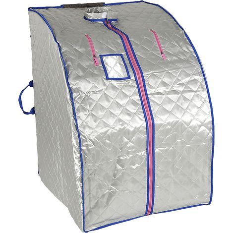 Caja de sauna Baño de vapor móvil Spa plegable Vaporizador doméstico Temperatura de control remoto Plata 220V Enchufe de la UE (1/5)