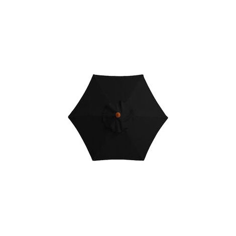 EASYCOMFORT Housse De Rechange pour Parasol, 6 Baleines, 2m, Imperméable, Anti-Ultraviolet, Noir (1/4)