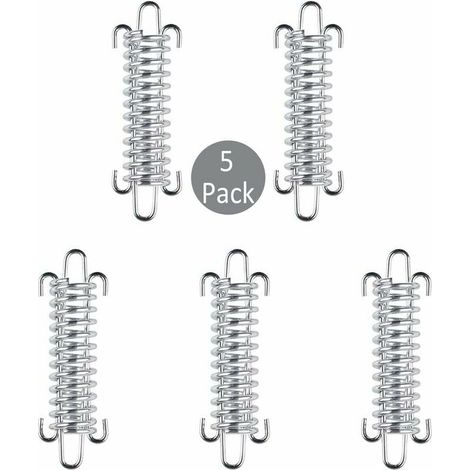 Fixations d'ombrage de Voile, 5 Pcs Boucle de Corde de Ressort de Tente en Acier Inoxydable, Kit de Fixation pour Voile de Jardin, Kit de Fixation Voile d'ombrage, Kit de Fixation de Voile Solaire (1/5)