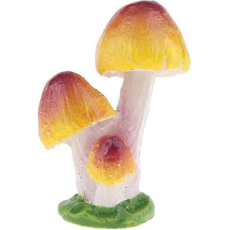 Décorations miniatures pour jardin féerique : figurines de champignons-Purple 3 Head B