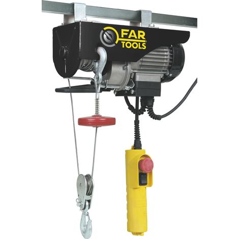 Fartools – Palan électrique 1050W – Charge max 600Kg – Câble 12m Ø4,5mm – Vitesse 8m/s – Moteur pour soulever jusqu'à 600Kg (1/2)