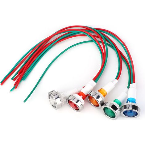 15pcs voyant lumineux LED 12V 10mm, témoin de puissance avec câble électrique, indicateur de signal pour tableau (1/5)