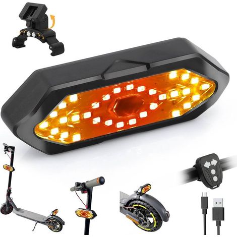 Frecce/luci di coda per scooter elettrico RUISHIKA con telecomando, USB e base regolabile, compatibile con i modelli XIAOMI M365/Pro2/1S, Ninebot Max G30/G30D e Segway. Accessori (1/5)