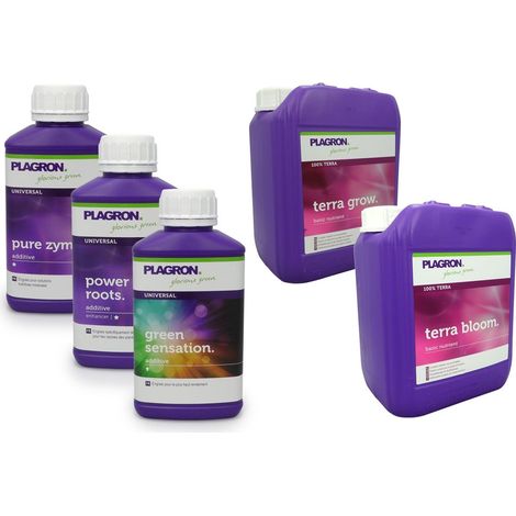 Pack engrais terre PLAGRON 5 litres + stimulants (1/2)